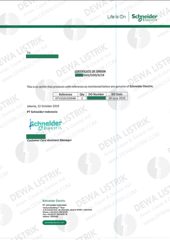 Bukti Sertifikat Resmi Dewa Listrik